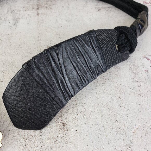 Vintage Leather Shop Belt Art-to-Wear Deco Mixed Media Leather Avant Garde sz L main image 5